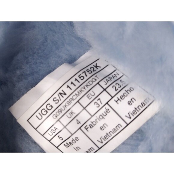 UGG Fluff  Oh Yeah Slides Sandals Women’s Size 5 Light Baby Blue Straps - Picture 3 of 7